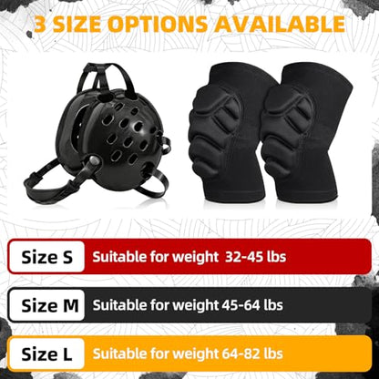 Wrestling Protective Gear Set for Youth & Adults – Adjustable Headgear with Knee Pads, 11 Hole Design for Breathable and Shock-Absorbent, Includes Carry Bag for Convenience - size: Small