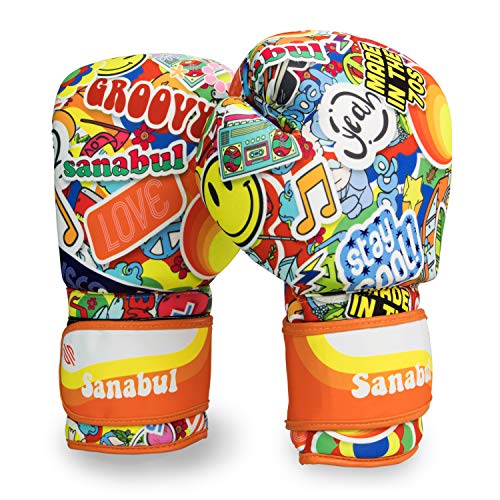 Sticker Bomb Adult Boxing Gloves - color: 70's, size: 12 OZ