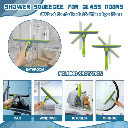 9 Pcs Cleaning Brush Set with Squeegee, Crevice Gap Brushes, Handheld Scrub Brush and Hard Bristle Detail Brushes Multi-purpose Household Cleaning Tools for Kitchen Bathroom Sink Grout Window
