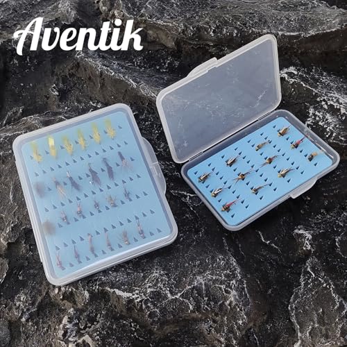 Aventik Super Slim Fly Fishing Trout Flies Fly Box Clear Fly Lures Hook Box 4PC (H065MB) - style: H065MB
