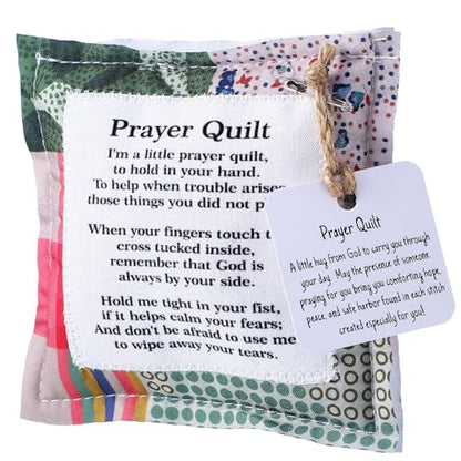 Fanfanwin 1 Pc Mini Prayer Quilt with Cross Inside, Pocket Scripture