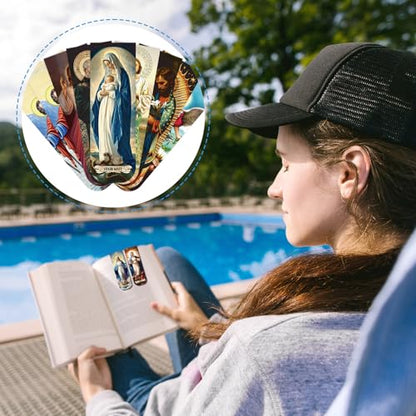 Wxiben Catholic Magnetic Bookmarks Gifts - 30 Pcs Christian Religious Book Mark Magnets Catholic Saints Magnetic Bookmark Jesus Virgin Mary Book Markers Page Clip for Women Men Sunday School Gift - style: Catholic