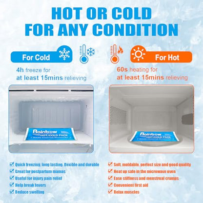 Soft Ice Packs Reusable Gel Pack 2, Hot and Cold Gel Ice Packs for Injuries, Headaches, Joint Pain Relief, Comfort Ice Pack Flexible Therapy on Neck, Ankle, Knee, Leg, Shoulder, Elbow, Wrist, Feet - color: 9.8" X 4.3" - 2 Ice Packs