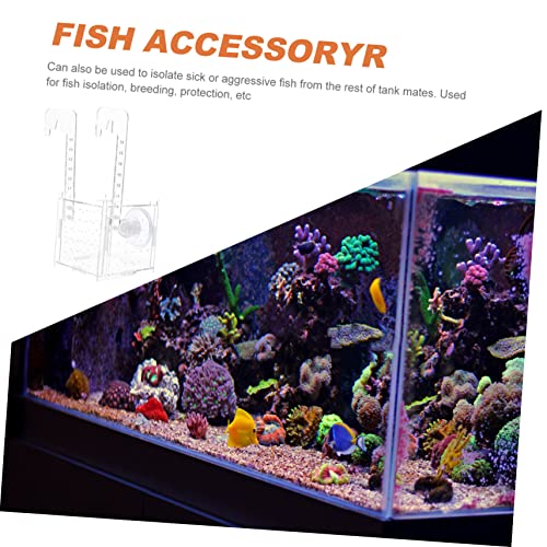 COLLBATH Hanging Isolation Box for Fish Transparent Breeding Separator Upper Cover for Aquarium Use Safe and Practical Fish Hatchery Accessory