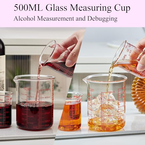 3 Piece Glass Measuring Cup Set, Includes 1/2-Cup, 1-Cup, and 2-Cup High Borosilicate Glasss Liquid Measuring Cups, Dishwasher, Freezer, Microwave, and Preheated Oven Safe, Essential Kitchen Tools - size: 1/2Cups/1Cups/2Cups Measuring Cup Set