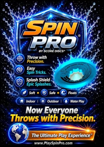 Beach & Pool Sports Disc. Throw with Precision! Spin Tricks! Soft and Durable, Waterproof, Floats, Play Anywhere! Spin & Splash Grip - Spin Zones - That's a Upgrade Your Fun! - color: Blue / Green