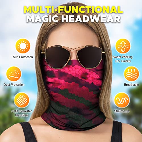 JOEYOUNG Headwear, Bandana, Neck Gaiter Head Wrap Headband Balaclava Magic Scarf - color: A-floral 3