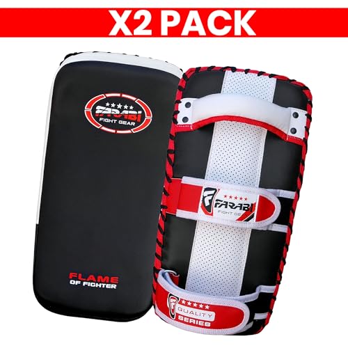 Farabi Thai Pad Training Kick Pad Curved Coaching Pad Kicking Mix Martial Arts x 1 Single Unit - color: Red (Pair)