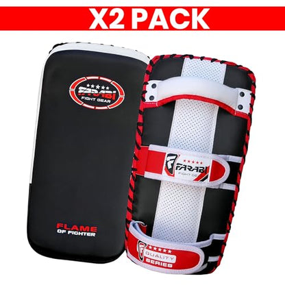 Farabi Thai Pad Training Kick Pad Curved Coaching Pad Kicking Mix Martial Arts x 1 Single Unit - color: Red (Pair)