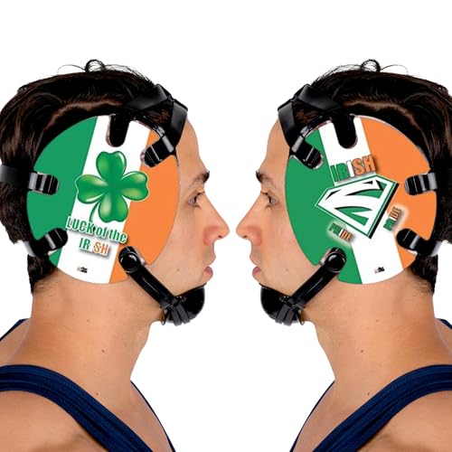 Wrestling Headgear with Ear Protection & Chin Cup Adjustable Lightweight Head Guard for Competition & Practice – Durable Protective Wrestling Ear Guard for Youth & Adult Athletes - color: Irish Pride