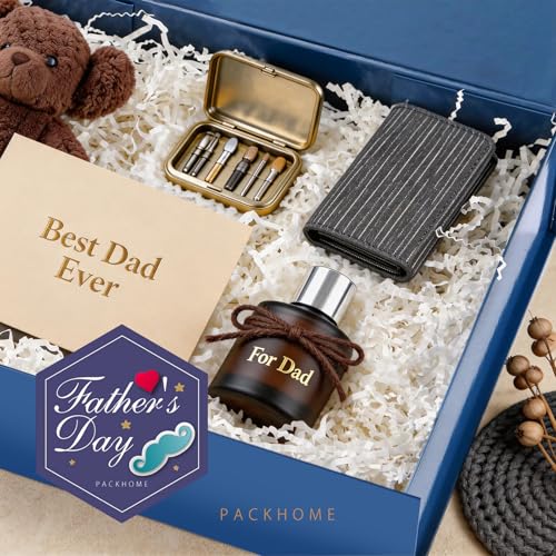 PACKHOME Gift Box 11.5x8x2.5 Inches, Sturdy Shirt Box with Magnetic Lid for Multiple Occasions (Glossy Blue) - color: 11x7.8x2.3 Inch-Blue-Pack of 1