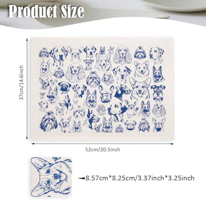 SUPERDANT 5PCS Dogs Underglaze Paper Transfer Animals Transfer Papers for Clay Ceramic Porcelain Under Glaze Transfers for Pottery Enamel Decals Blue Underglaze Decal Handcrafted Gifts - style: Dogs