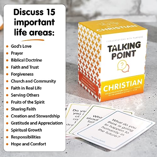 200 Conversation Cards for Christians Game - Explore Your Faith and Have Fun on Family Game Night, Bible Study or Youth Groups - Perfect for Church Groups, Couples Night, Easter Gifts