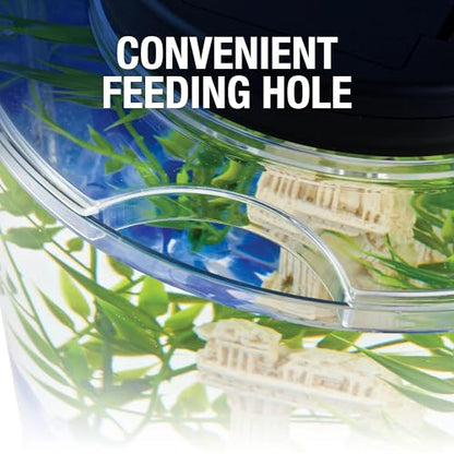 Tetra 1 Gallon Half Moon Small Fish Tank w/Movable LED Light, for Betta & Gold Fish, Aquarium | (Pack of 3) - size: 9"W,10.5"H,4.5"D (Pack of 3)