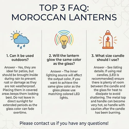Vela Lanterns Hanging Moroccan Lamp - Exotic Decorative Patio & Porch Decor, Indoor Outdoor Tea Light Candle Lantern Holder with Chain (11" Medium, Gold)