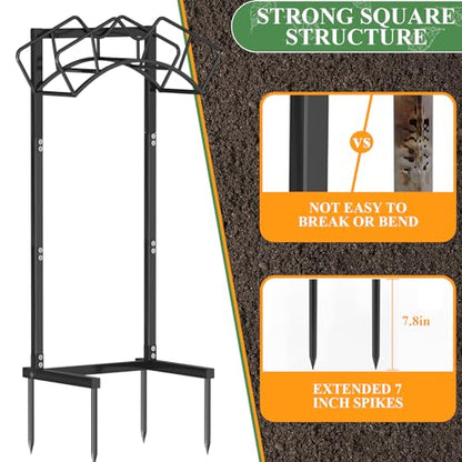 Qatsrin Super Stable Garden Hose Holder, Water Hose Reel holds 160ft, Black | Freestanding Water Hose Storage Hanger, Detachable Hose Stand Box for Outside Yard Lawn Farm - color: Black