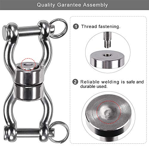 SELEWARE Heavy Duty Bearing Swing Swivel, 360° Rotation Hanging Accessory | Quiet Smooth Rotation, Supports Up to 1200LB, 1 Pack, Removable Buckle for Swings, Hammocks, Tire Swings and Heavy Bags - color: Swivel - Style B