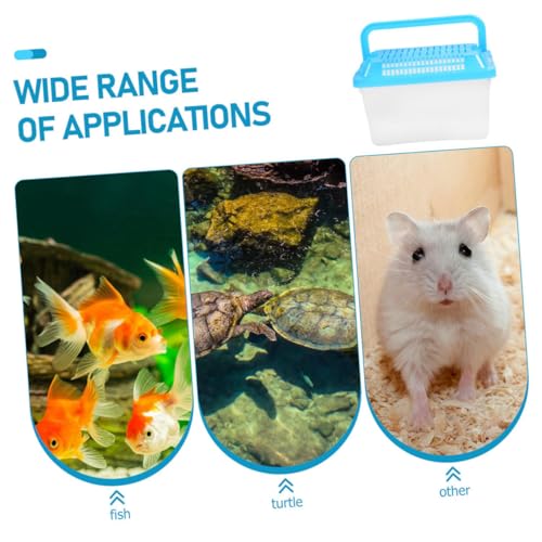 SUPVOX Small Portable Fish Tank Breathable Lid Handheld Turtle Box for Reptiles and Pet Transport Lightweight Transparent Aquarium for Outdoor Use