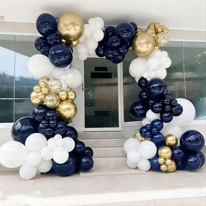 Navy Blue and Gold Balloons, Blue Balloons Birthday Party Decorations