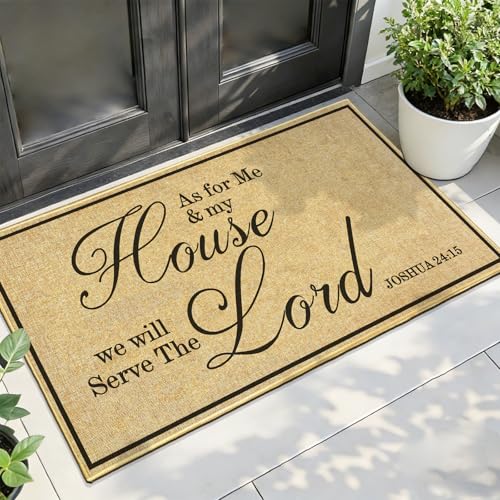 Christian Doormat Outside Entrance Welcome Mat for Front Door Rug 17"x 30" - color: As for Me