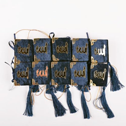 Set of 10 Quran Book for Muslim Favors Quran Book Arabic Hajj Favors Car Hanging Quran Islamic Gift (Dark Blue) - color: Dark Blue