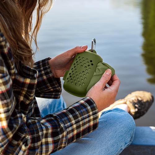 Quick Dry Towel - Super Absorbent Fast Drying - Travel, Camping, Gym & Sports - Army Green Nanofiber - color: Army Green