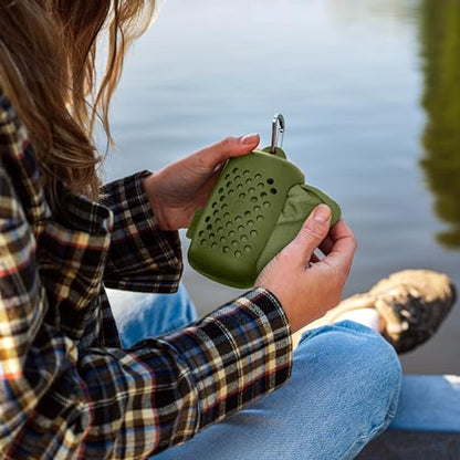 Quick Dry Towel - Super Absorbent Fast Drying - Travel, Camping, Gym & Sports - Army Green Nanofiber - color: Army Green
