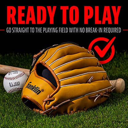 Franklin Sports Field Master Baseball + Softball Glove - Field Master Adult + Youth Baseball + Softball Mitt - Men's + Women's Gloves - color: Tan, style: 12.5" - Basket Web
