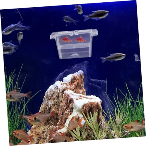DOITOOL 4pcs Fish Fry Breeding Box Double-Layer Self-Floating Plastic Incubator Aquarium Separator for Betta and Fry Nursery Tank Habitat