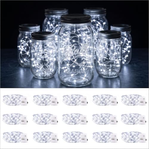 DomeStar 15 Pack Fairy Lights Battery Operated, 7 FT 20 LED String Lights - color: Cold White