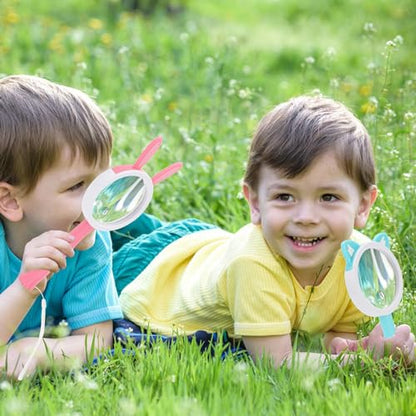 Rongon 10X Kids Magnifying Glass Handheld Magnifier for Child (4Pcs) | Animal shape magnifier student exploring nature, scientific experiment Observing insect animal plant leaves explore reading - color: 4ppcs
