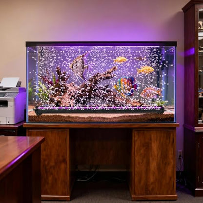 Submersible Aquarium Light:Fish Tank Light with Air Bubble Hole-RGB Color Changing Brightness Adjustable IP68 Waterproof Remote Control LED Light for Aquarium Fish Tank 12 inch - size: 12 inch Air Bubble Hole