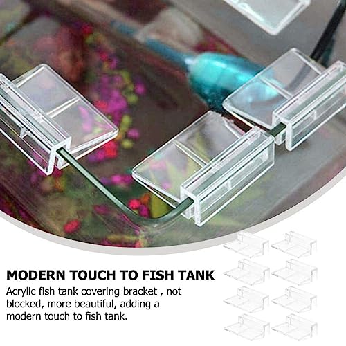Ipetboom 8pcs Rimless Aquarium Lid Clips Thickness Acrylic Support Brackets for Fish Tanks Easy Install Fish Tank Cover Holders for Open Aquariums