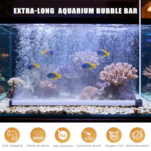 Fish Tank Bubbler Decorations Aquarium Bubble Wall Quiet Oxygen Diffuser Adjustable air Bubble Volume Air Stones Aquariums Kit for Freshwater & Saltwater Bubbler Decorations