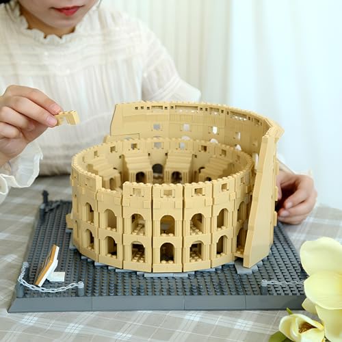 CAXIMSY Roman Colosseum Architecture Model Building Block Sets The Office Landmarks Skyline Set Toys Collection for Adults Kids 1756 Pieces - style: Rome Colosseum Model
