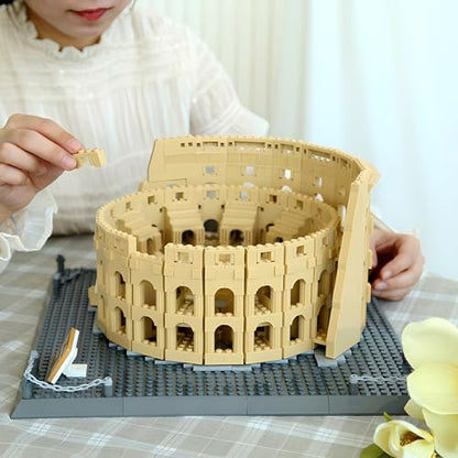 CAXIMSY Roman Colosseum Architecture Model Building Block Sets The Office Landmarks Skyline Set Toys Collection for Adults Kids 1756 Pieces - style: Rome Colosseum Model