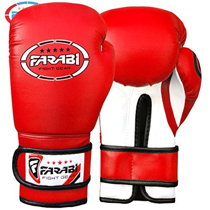 Farabi Sports Kids Boxing Gloves 6-oz Red Kick Boxing Punching Bag Pads Training