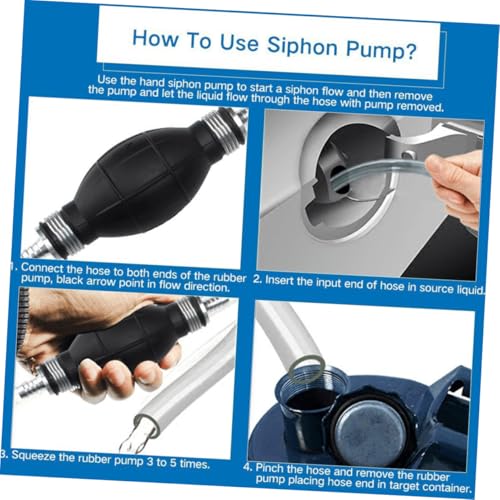 Manual Suction Hose Set for Car and Aquarium Water Transfer, Sturdy Siphon Pump with Guide Oil Tube and Water Suction Hose Kit