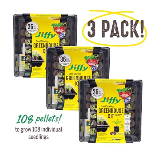 Jiffy Seed Starting Tray Kit - 36 Cell, Bonus 3 Pack, Seeding Starter Kit - 11 x 11 x 4.25 in - Plastic - style: 3 Greenhouse Kit