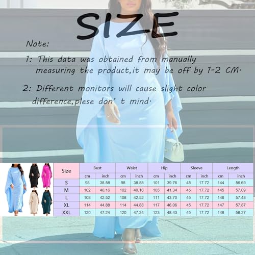 Muslim Dresses for Women One-Piece Long Sleeve Islamic Prayer Dress O Neck Slim Fit Islamic Evening Gown - color: Green, size: Large