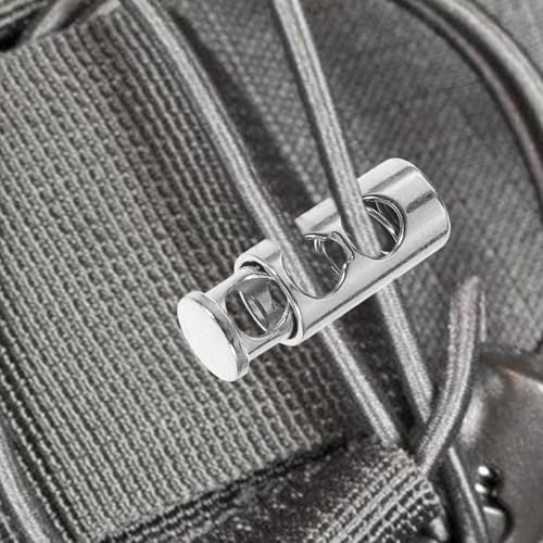 OHPHCALL 25pcs Metal Spring Cord Locks Drawstring Toggles for Secure Fastening Adjustable Double Hole Design for Clothing Bags Crafts Bright Finish for Versatile Use