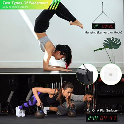 PATIKIL LED Gym Timer Workout Timer Interval Timer Count Down/Up Clock Wall Clock with Remote 11.4" Large Digital Display Timer for Home Garage Fitness