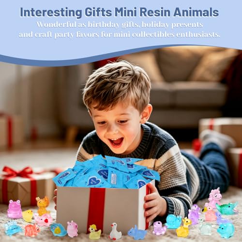 100PCS Mini Glow in The Dark Animal Resin Models Mystery Resin Animals Blind Bag Tiny Animal Figurines for Micro Landscape Garden Aquarium Dollhouse Party Favors Surprise Gifts for Kids ﻿ - color: 100pcs Mini Mystery Bag Luminous Resin Animals