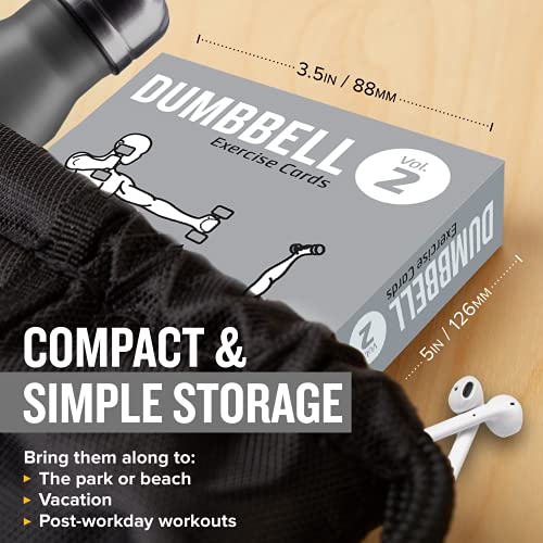 NewMe Fitness Dumbbell Workout Cards, Instructional Fitness Deck for Women & Men, Beginner Fitness Guide to Training Exercises at Home or Gym (Dumbbell, Vol 2) - style: Dumbbell Vol2