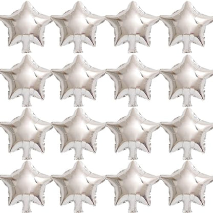 Silver Star Balloons,50 Pieces 10" Star Balloons,Silver Foil Star Balloon - color: Silver Moon 10 Inch