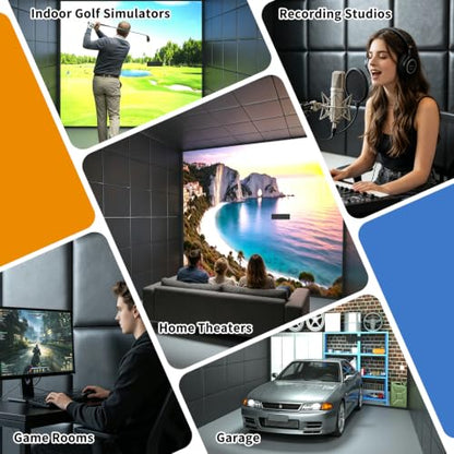 12 Pack Golf Wall Padding, 20" x 20" x 1.2", Indoor Golf Simulator Padding Panels, High Density Foam and PU Surface, for Impact Protection, Noise Reduction, Ideal for Gym, Garage, Playroom, 60 Straps - size: 20" x 20" x 1.2"
