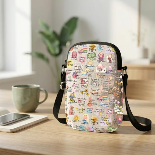 JYTAPP Islamic Affirmations Inspired Crossbody Bag Daily Quotes Motivation Purse for Women Islam Muslim Gift Ramadan Eid Gift