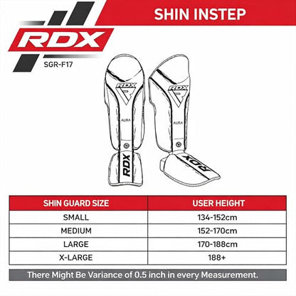 RDX Shin Instep, Kickboxing Muay Thai, Leg Instep Pads, MMA Martial Arts Kicking Sparring Training Gear, BJJ Karate Boxing Taekwondo - size: X-Large