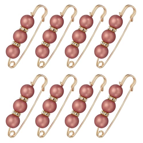 MECCANIXITY Pearl Brooch Pins, Decorative Safety Pin Brooch - color: Pink