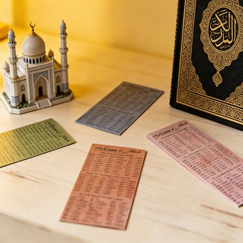 100 pcs Watercolor Cloud 99 Names of Allah Bookmark Arabic English Islamic Bookmarks Reflecting on The Names of Allah Ramadan Eid Gifts Bulk for Women Men Quran Learning